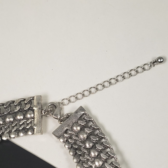 Vintage Rhinestone Bib Statement Necklace, Huge Runway Necklace, Theater Costume - Picture 8 of 13